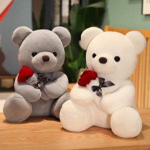 Cute Rose Bear Plush Toy – Perfect Valentine's and Birthday Gift