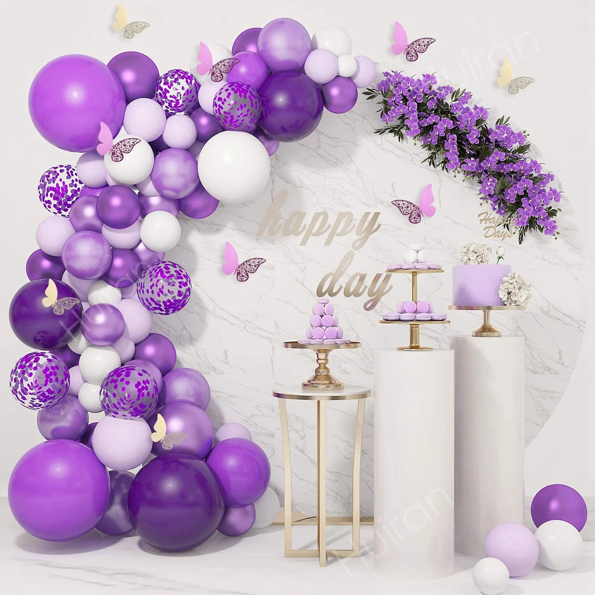 Purple Butterfly Balloon Garland Arch Kit - Image 6