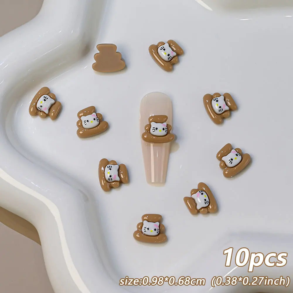 Hello Kitty Nail Charms – 12 Grids Hawaii Black Skin Summer Vibe - Image 43