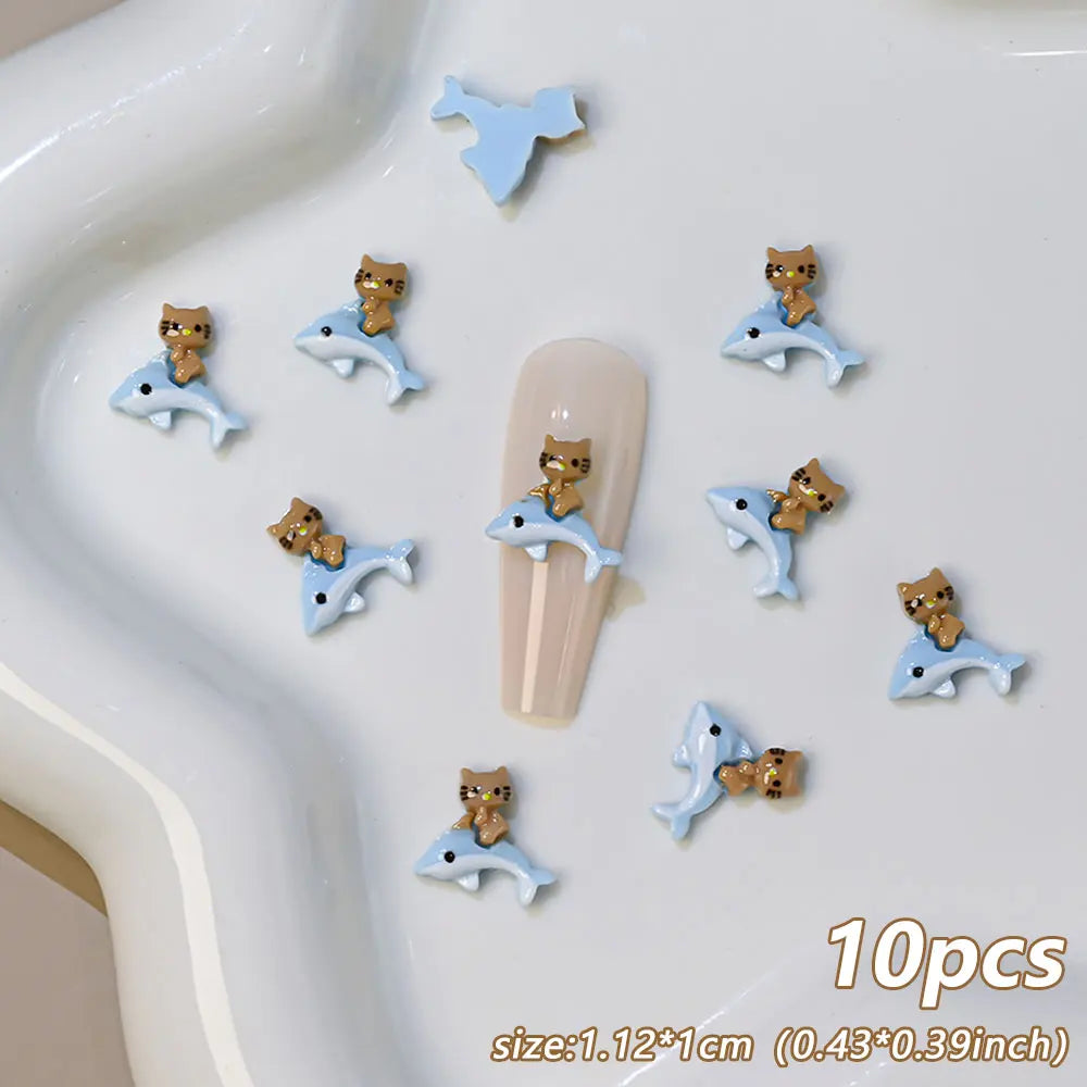 Hello Kitty Nail Charms – 12 Grids Hawaii Black Skin Summer Vibe - Image 24