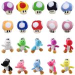 Mario Super Mushroom Plush and Yoshi Doll Keychain Accessories
