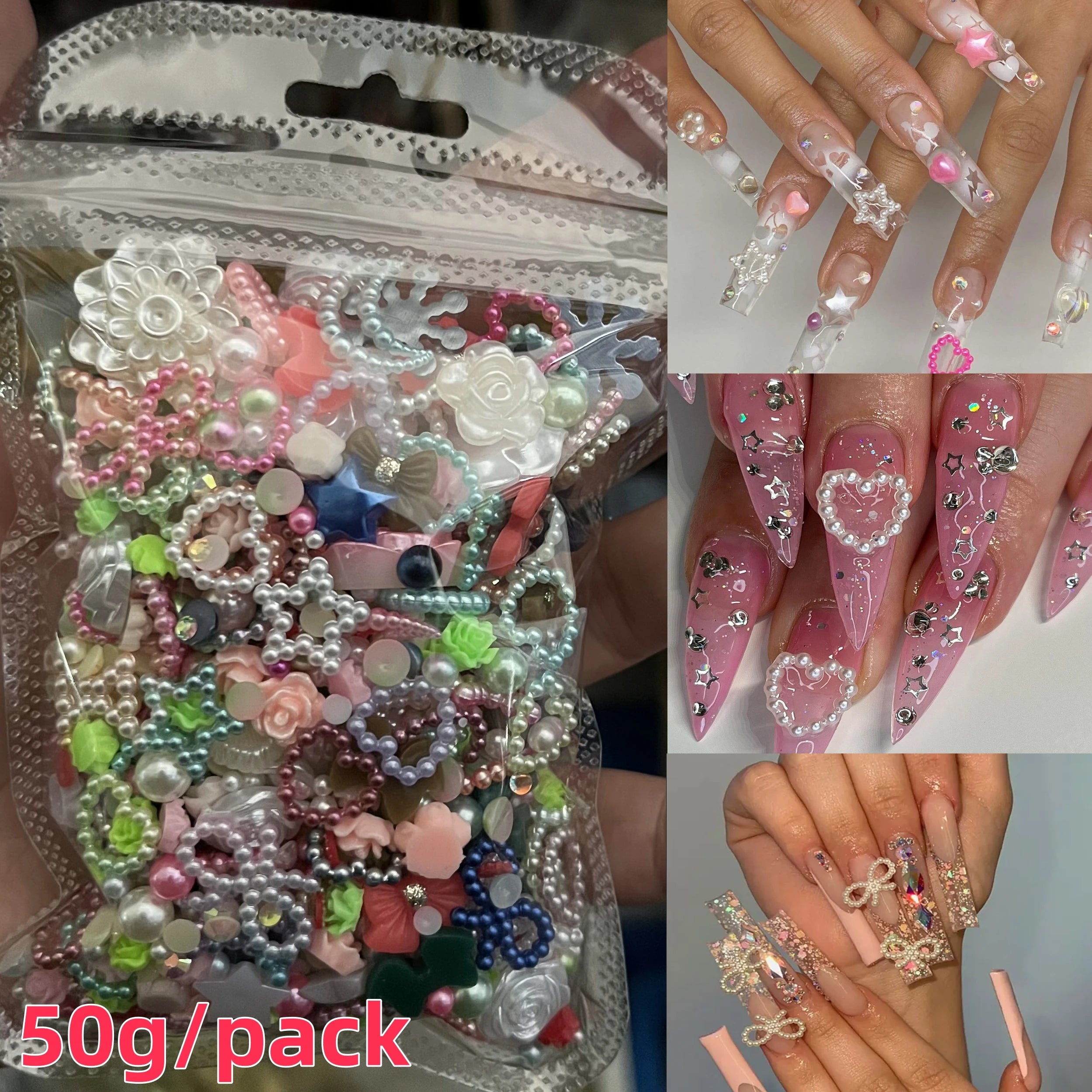 Pink Bowknot Heart Shaped Mixed Nail Decorations - Image 10