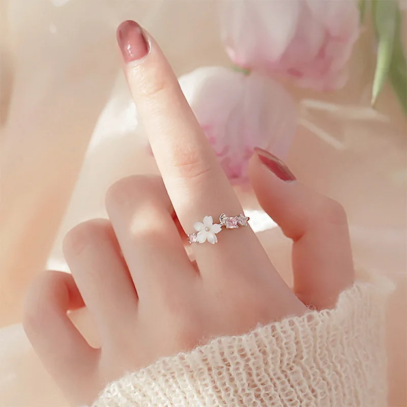Luxury Zircon Flower Opening Rings - Image 11