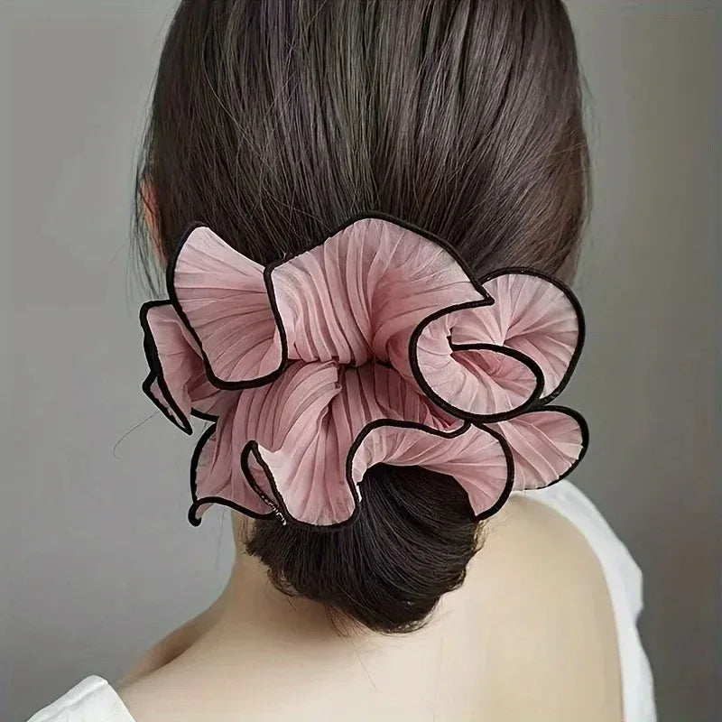 Elegant Korean Retro Oversized Chiffon Scrunchies for a Chic Look - Image 8