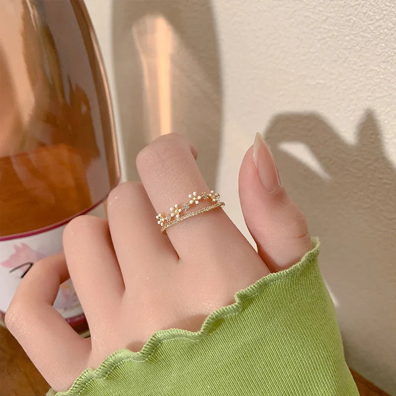 Luxury Zircon Flower Opening Rings - Image 6