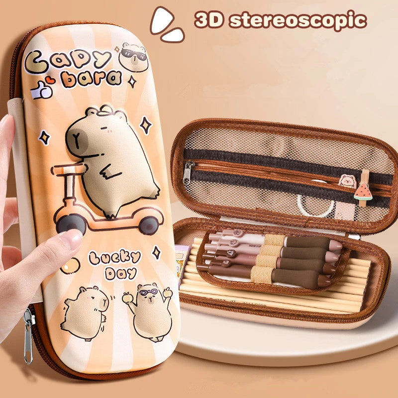 3D Capybara Pencil Case