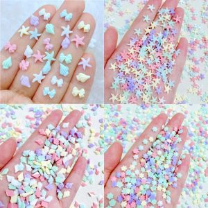 30pcs Resin Nail Charms β Kawaii 3D Shell & Jellyfish Nail Art