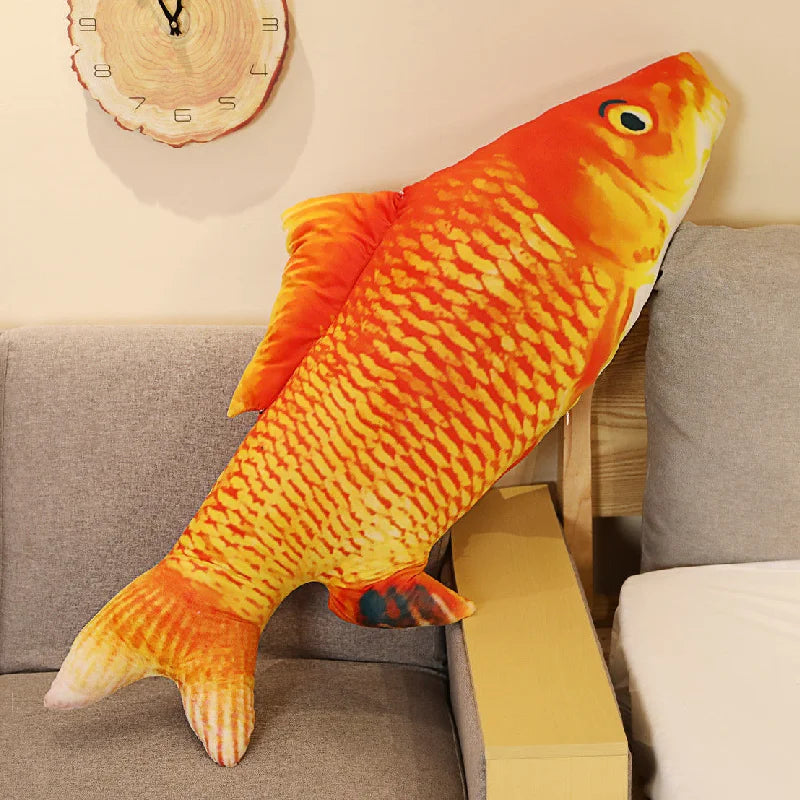 3D Simulation Gold Fish Plush Toys – Soft Carp Pillow - Image 6