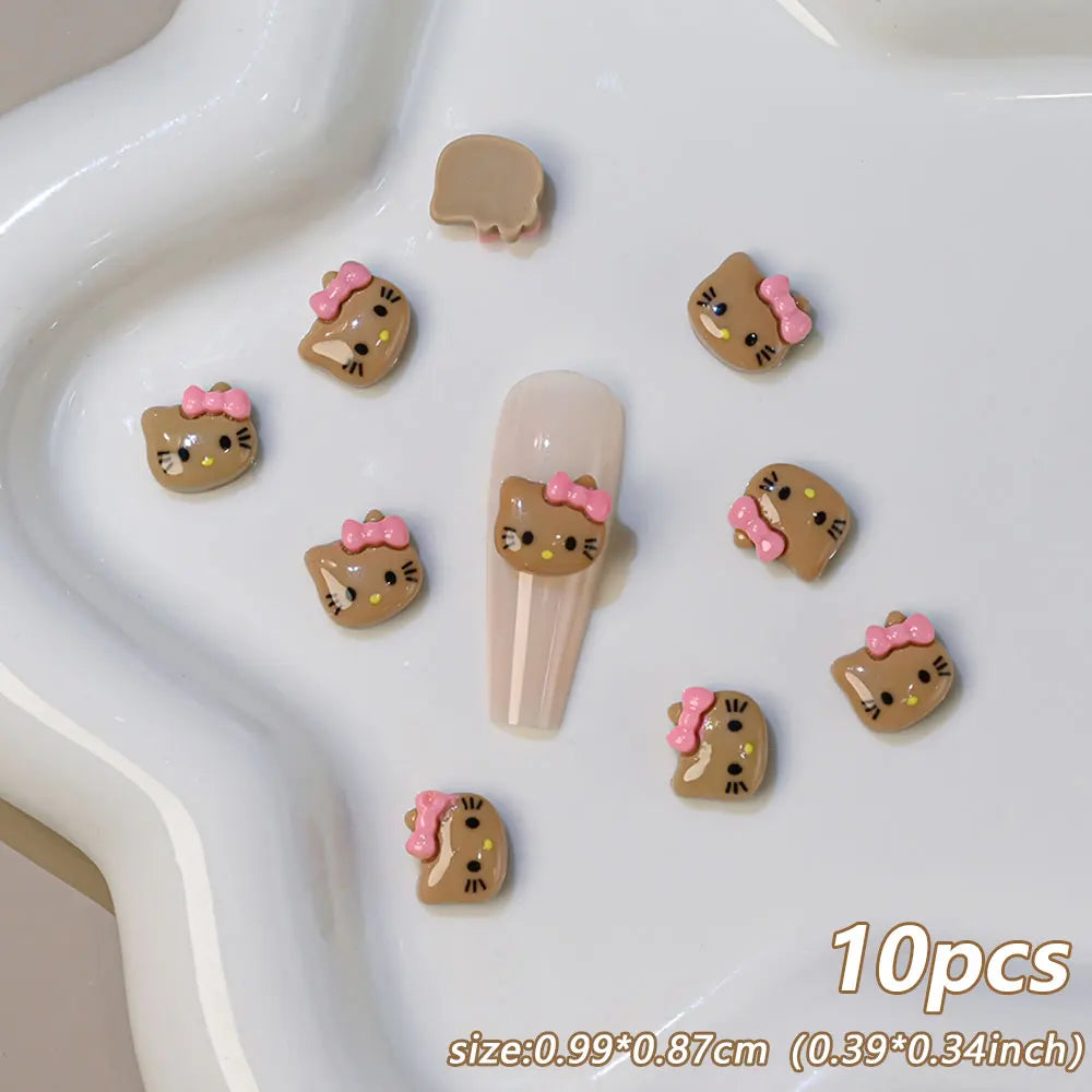 Hello Kitty Nail Charms – 12 Grids Hawaii Black Skin Summer Vibe - Image 30