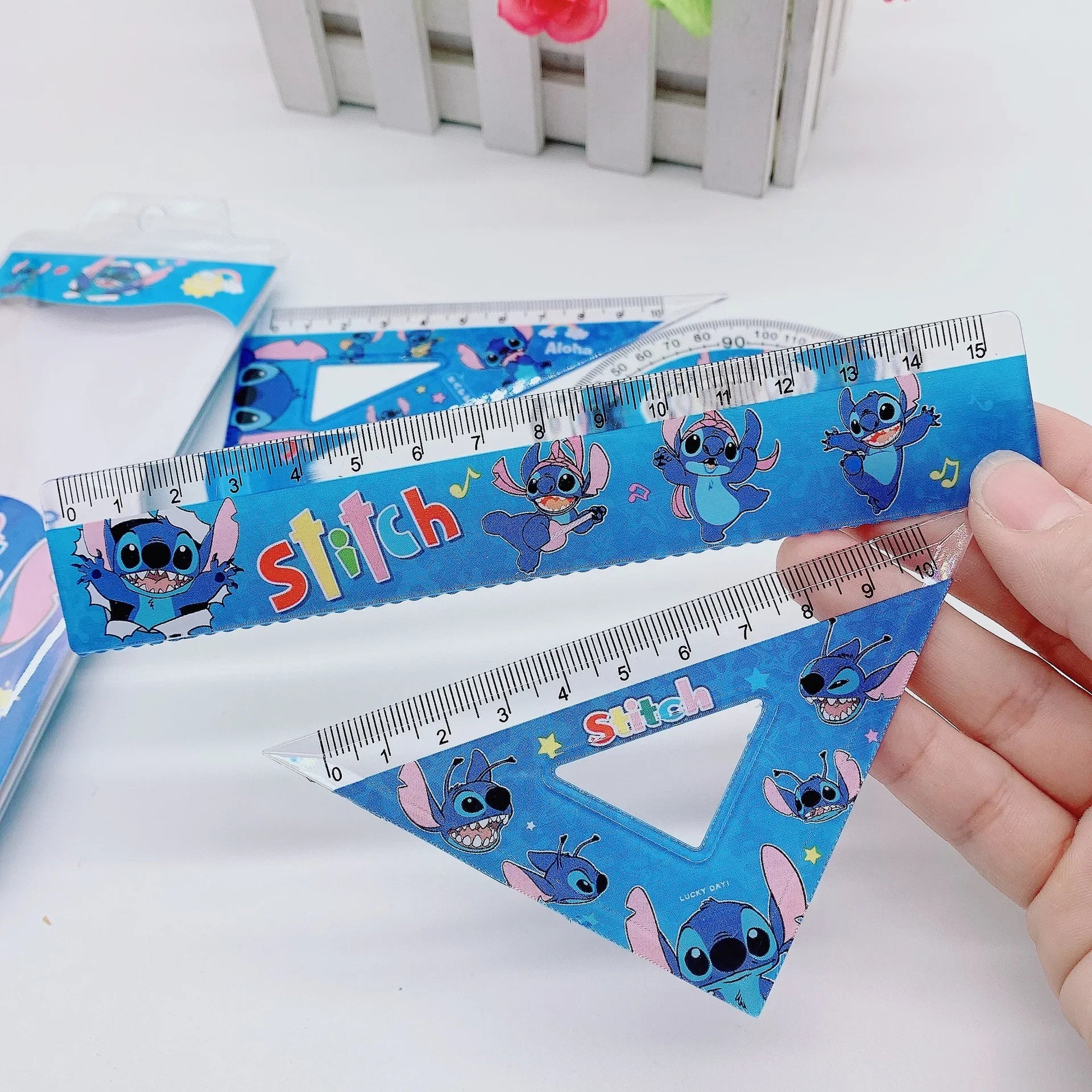 MINISO Stitch Creative Ruler Set – Fun & Functional Stationery - Image 2