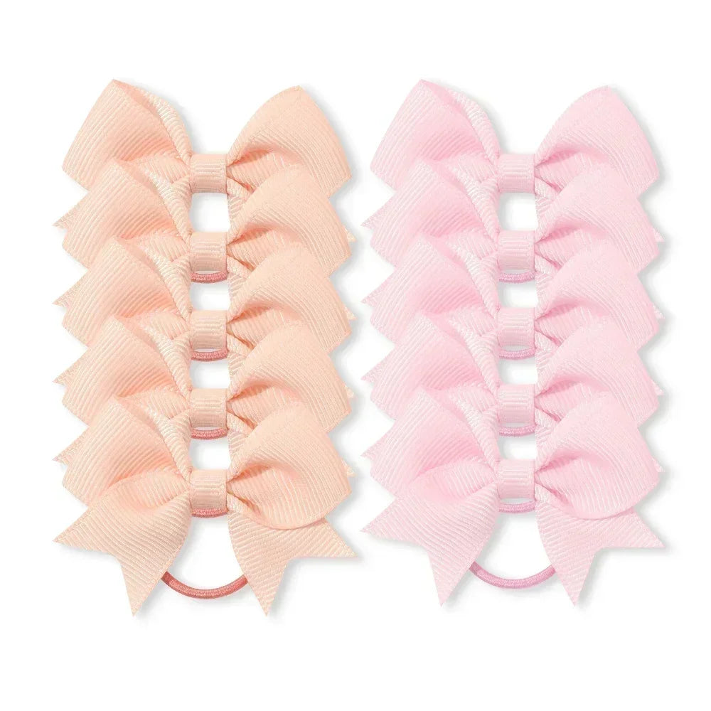 10Pcs Elastic Hair Ties with Ribbon Bows – Baby & Kids Gift Accessories - Image 12