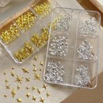 Punk Mini Gold Silver Star Snake Nail Art Accessories