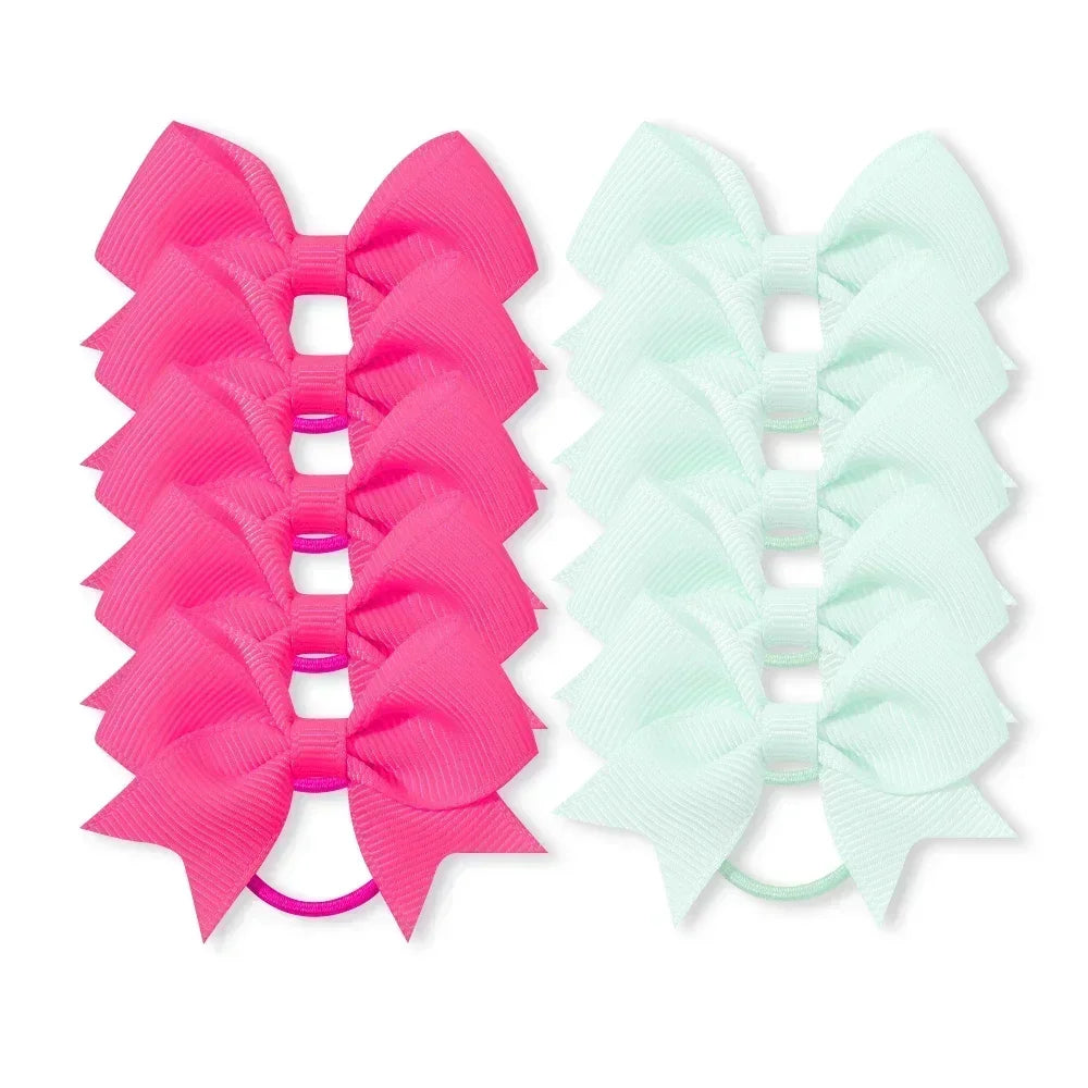 10Pcs Elastic Hair Ties with Ribbon Bows – Baby & Kids Gift Accessories - Image 10