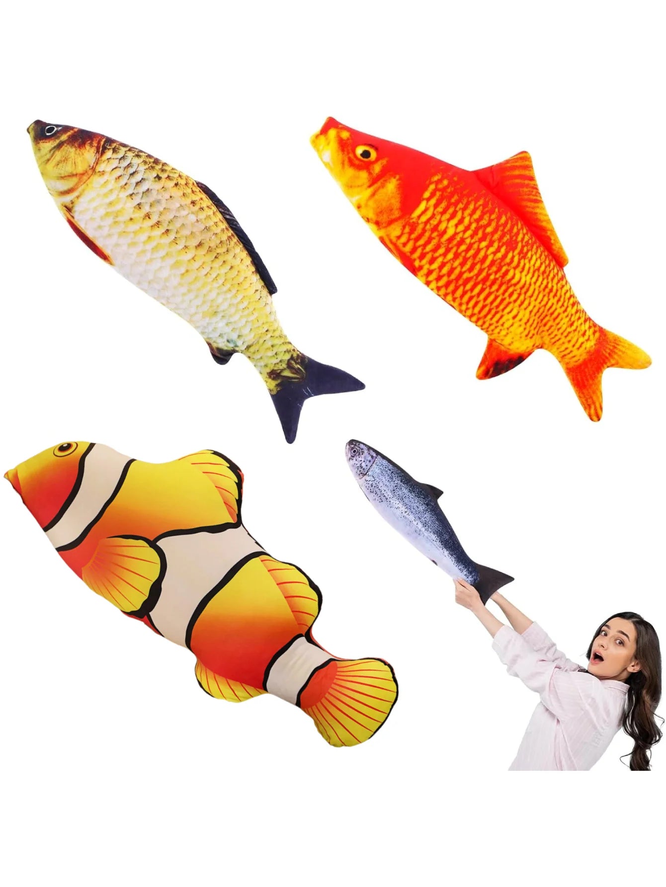 3D Simulation Gold Fish Plush Toys – Soft Carp Pillow