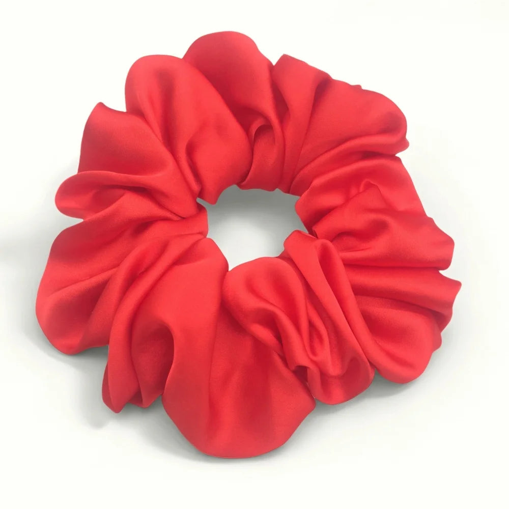 Fashion Oversized Satin Scrunchies – 16cm 20g Elastic Hair Ties - Image 12