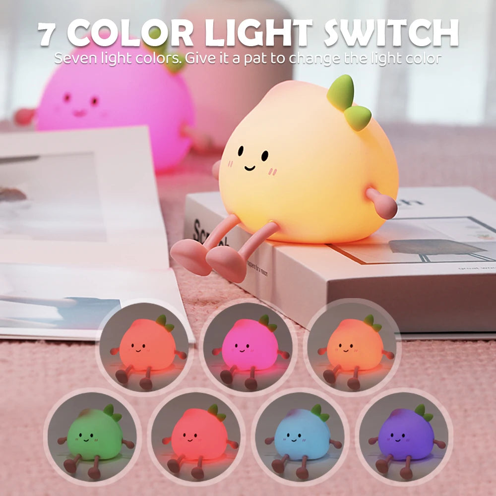 Cute Silicone Nursery Pear Night Light - Image 2